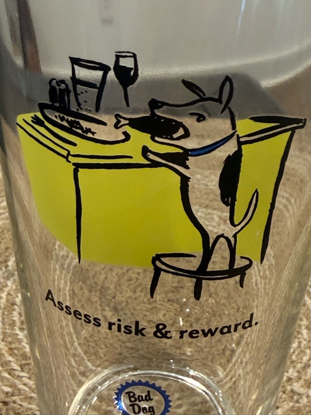 Vtg Bad Dog Brand Wisdom Glass Drinking Glasses Set of 3 Funny Theme Drinkware - Picture 8 of 16